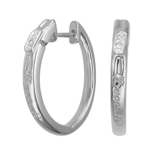 BRANDED BOCCATI GENUINE WHITE DIAMONDS IN STERLING SILVER 925 EARRING