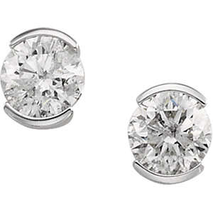 EXCELLENT WELL MADE SOLID 14KT WHITE GOLD 0.40CT VS-SI1 GENUINE WHITE DIAMONDS EARRINGS