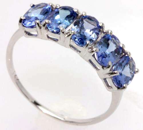 BRAND NEW AAA 9KT WHITE GOLD TANZANITE RING