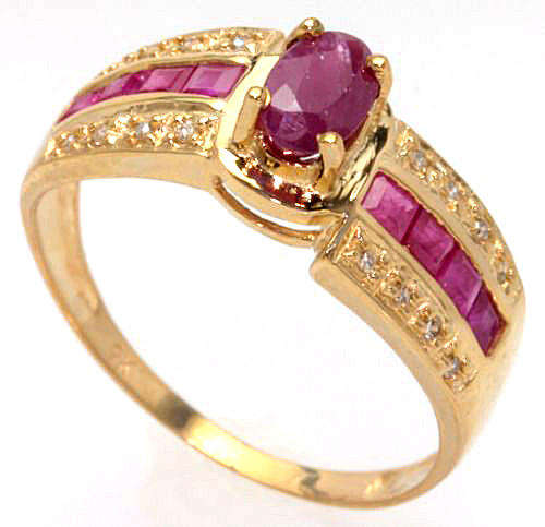 GENUINE RUBY AND DIAMOND COCKTAIL RING IN SOLID 9KT YELLOW GOLD