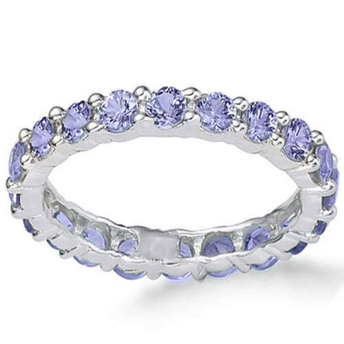 SOLID 9KT WHITE GOLD GENUINE TANZANITE RING
