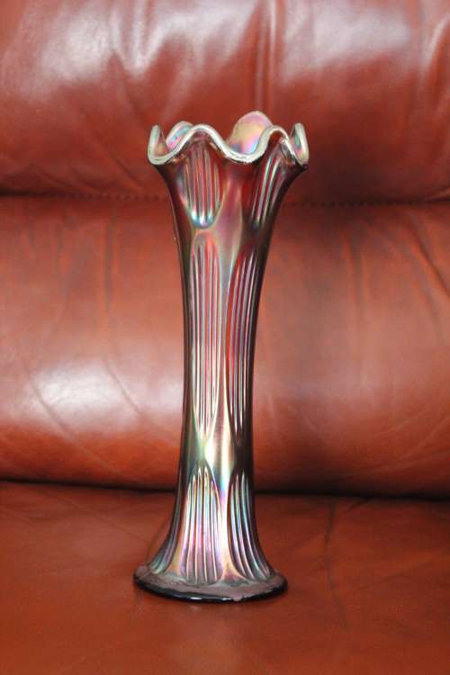 Carnival Glass posey vase circa 1930`s 27cm tall