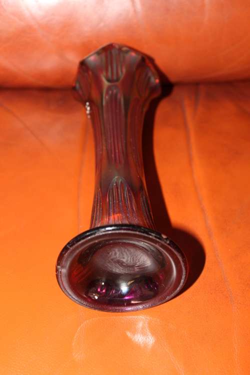 Carnival Glass posey vase circa 1930`s 27cm tall