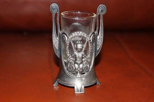 Antique German WMF Art Deco Miniature vase with glass liner