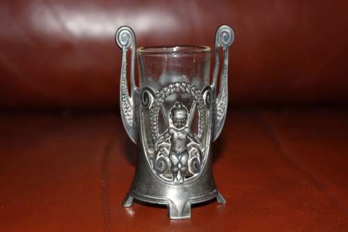 Antique German WMF Art Deco Miniature vase with glass liner