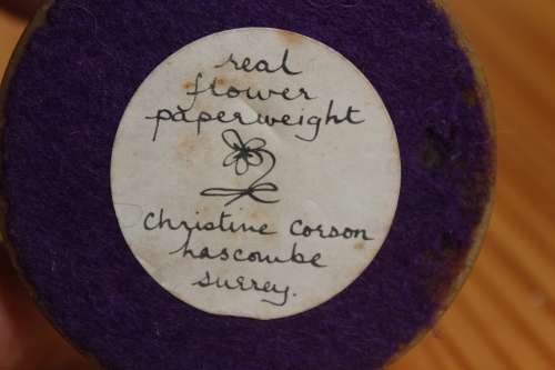 Stunning Vintage genuine rose paperweight signed by the artist