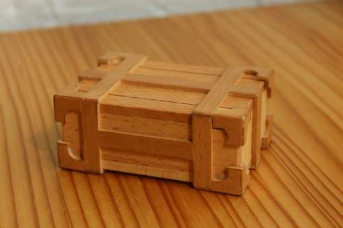 British made collectible hardwood puzzle 9cm x 6.3 x 3.8