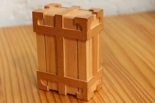 British made collectible hardwood puzzle 9cm x 6.3 x 3.8