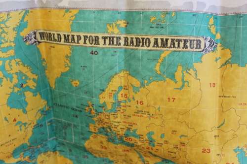 Rare! World Map for The Radio Amateur 86cm x 62cm excellent condition