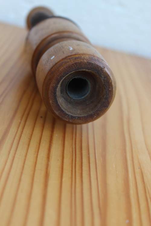 Antique Boer War Trench art Shell Loader made of yellowwood and cast iron 23.6cm tall