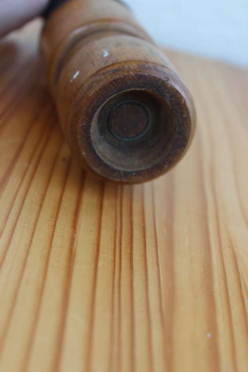 Antique Boer War Trench art Shell Loader made of yellowwood and cast iron 23.6cm tall