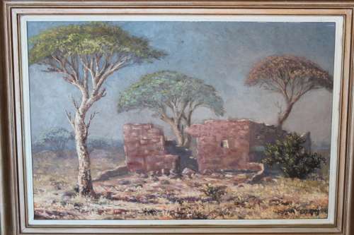 SA Master artist Earnest Bradley King Oil on Board Painting 76cm x 50.8cm(measurements exclude frame