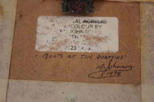 3 Australian Fine Artist Ken Johnson Watercolour miniatures 7.8x6cm (measurement excl. frames)