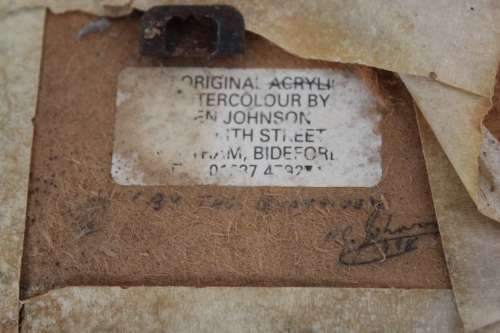 3 Australian Fine Artist Ken Johnson Watercolour miniatures 7.8x6cm (measurement excl. frames)