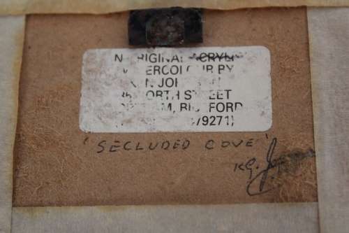 3 Australian Fine Artist Ken Johnson Watercolour miniatures 7.8x6cm (measurement excl. frames)