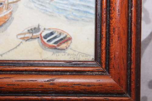 3 Australian Fine Artist Ken Johnson Watercolour miniatures 7.8x6cm (measurement excl. frames)