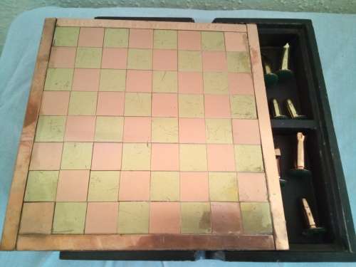 ANTIQUE GENUINE BULLET SHELL CHESS SET COPPER AND BRASS