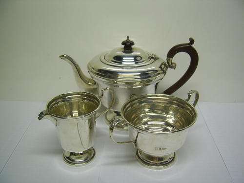 Vintage 3 Piece Hallmarked Silver Tea Set - No reserve.