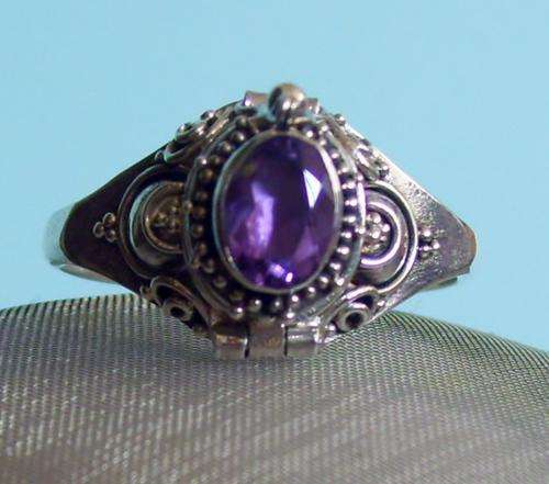 **Crazy LOW Start** Size no. 10**  Imported Silver Bali Amethyst Prayer ring