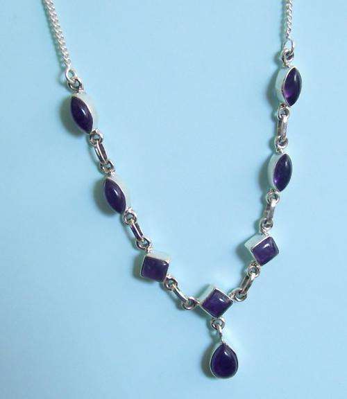 Stunning AMETHYST Necklace in STERLING SILVER