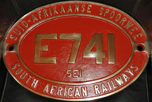 SAR Class 5EI (Series 3) Original Brass Number Plate E741