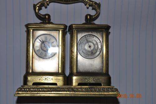 CRAZY START R1 !!!! VERY VERY RARE!!!! FRENCH MINIATURE 19 CENTURY CARRIAGE CLOCKS WITH BAROMETER