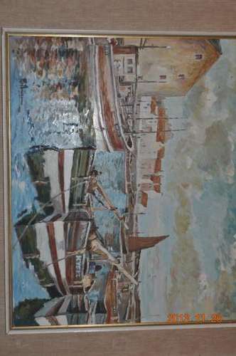 CRAZY START R1 !!!! AMAZING OIL ON BOARD - HARBOUR SCENE