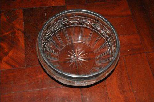 FANTASTIC!!! BRITISH CUT GLASS BOWL WITH SILVERPLATED RIM