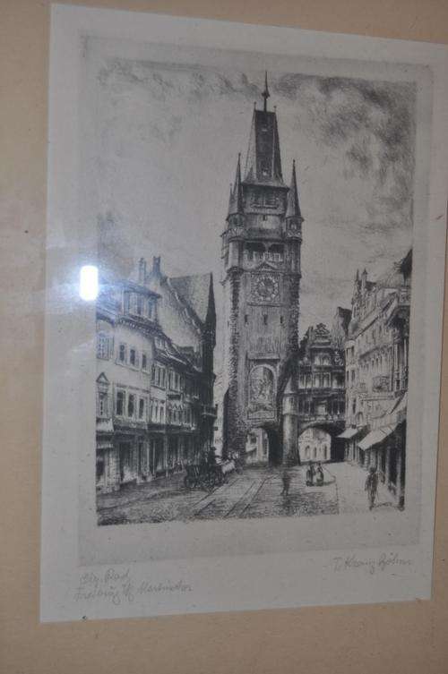 AWESOME ETCHING BY T.KRANZ-BOHM(GERMAN),SIGNED BY ARTIST