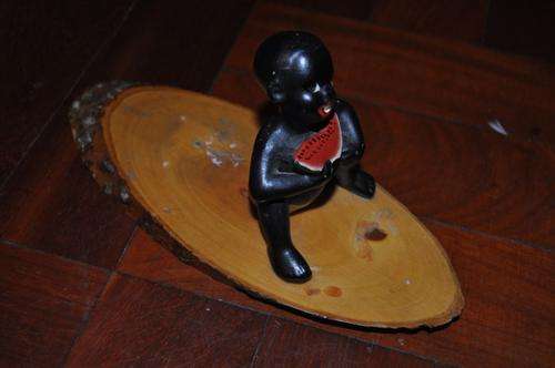 NICE VINTAGE CERAMIC FIGURINE ON WOODEN BASE!!!!!