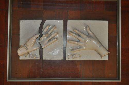 AMAZING S.A. POTTERY STUDIO CERAMIC COMPOSITION,FRAMED