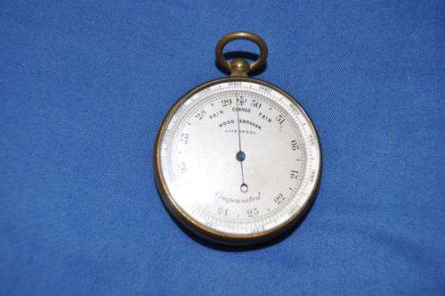 GREAT INVESTMENT!!! POCKET BAROMETER AND COMPASS(2 IN 1)BY WOOD ABRAHAM,LIVERPOOL,19 CENTURY ITEM