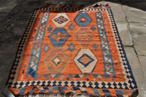 AWESOME HANDMADE KILIM CARPET IN VERY GOOD CONDITION 136X218CM