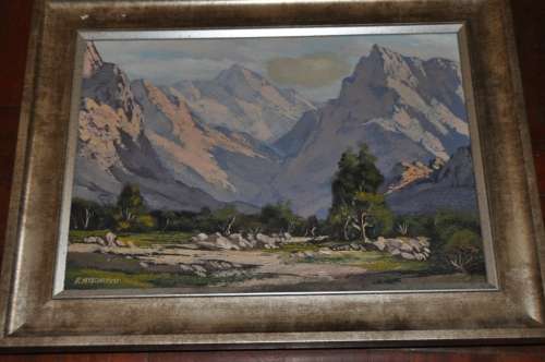 GREAT INVESTMENT!!! RONALD MYLCHREEST OIL ON CANVAS-FONTEINJIESBERG NEAR WORCESTER,VALUE R8000