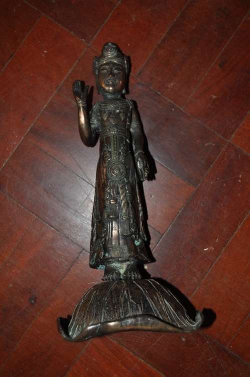 WOW!!! ANTIQUE BRONZE BUDDA STATUE,VERY HEAVY-OVER 100 Y.O.!!!-VERY DETAILED
