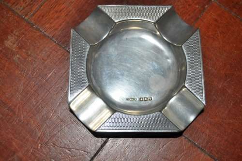 STERLING SILVER ART DECO ASHTRAY,HALLMARK-22 GRAM