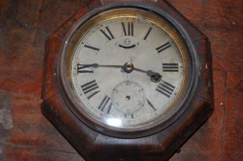 OLD OCTAGON SHAPE WALL CLOCK