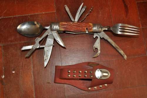 VINTAGE KNIFE AND SCABBARD,MULTITOOL