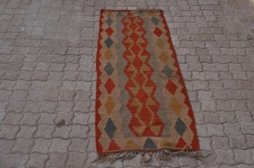 SMALL HANDMADE KILIM CARPET 63X172CM