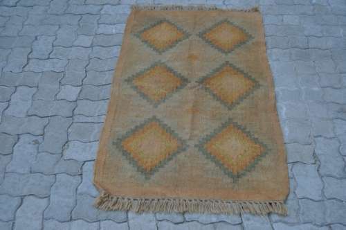 SMALL HANDMADE KELIM CARPET IN GREAT CONDITION