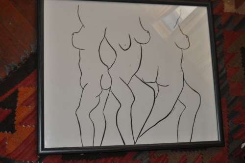NUDE MIXED MEDIA,SIGNED AND DATED BY ARTIST