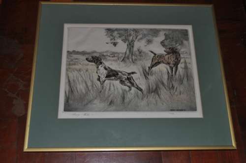 WOW!!! HENRY WILKINSON-ETCHING SIGNED AND NUMBERED,VALUE R5000-HUNTING SCENE