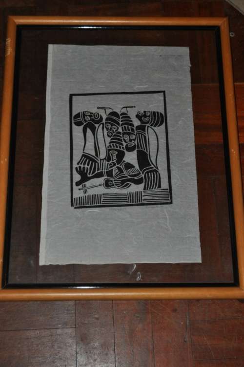 WOW!!! FAMOUS BHEKISANI MANYONI(1945--) WOODCUT-SIGNED BY ARTIST