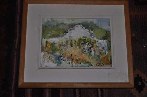 GORGEOUS SHEILA GEFFEN OIL ON BOARD-FAMOUS S.A.ARTIST