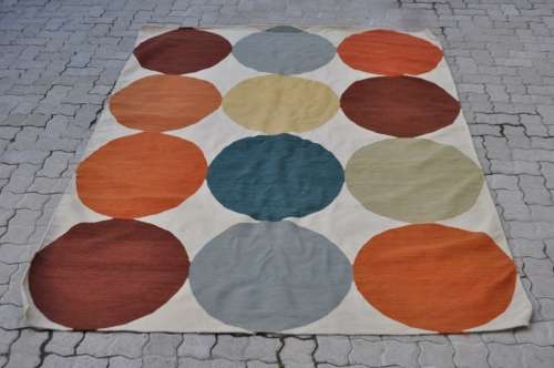 AWESOME HANDMADE DHURRIE CARPET 168X220CM,IN VERY GOOD CONDITION