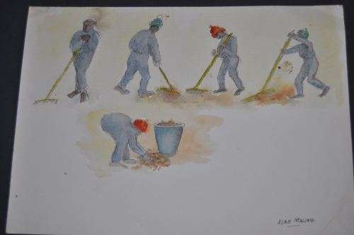 FAMOUS ALAN MALING-ORIGINAL MIXED MEDIA