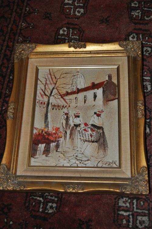 FAMOUS BORIS CHEZAR OIL ON BOARD IN GREAT FRAME