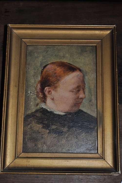 SMALL OIL ON BOARD SIGNED HANDSON(?)PARIS 188...(?)