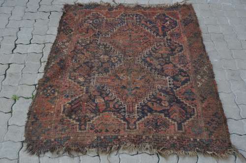 OLD WORN PERSIAN HANDMADE CARPET 110X140CM