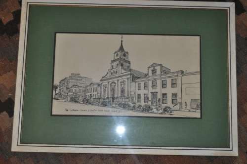 WOW!!! CHRIS LOVELL ORIGINAL INK ARTWORK,CAPE TOWN SCENE DATED 1969